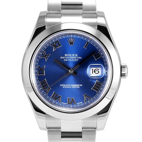 rolex datejust stainless steel blue roman numeral replica|rolex datejust steel roman numerals.